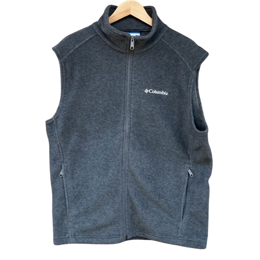 COLUMBIA Sportswear Company Men's Gray Fleece Full Zip Vest Size Medium